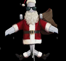 © Gatwick Airport Website Standbild einer Grafik von der Website des Flughafen Gatwick: Flugzeug, verkleidet als Santa Claus.